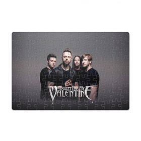 Пазл магнитный 126 элементов с принтом Bullet For My Valentine в Новосибирске, полимерный материал с магнитным слоем | 126 деталей, размер изделия —  180*270 мм | jamie mathias | jason james | matthew tuck | michael moose thomas | michael padget | nick crandle | джейми матиас | джейсон джеймс | майкл паджет | майкл томас | мэттью так | ник крэндл | пуля для моей возлюбленной