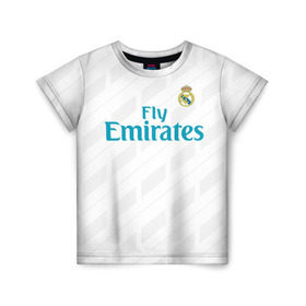 Детская футболка 3D с принтом Real Madrid в Новосибирске, 100% гипоаллергенный полиэфир | прямой крой, круглый вырез горловины, длина до линии бедер, чуть спущенное плечо, ткань немного тянется | real madrid | королевский клуб | реал мадрид | форма
