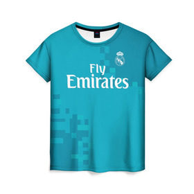 Женская футболка 3D с принтом Real Madrid в Новосибирске, 100% полиэфир ( синтетическое хлопкоподобное полотно) | прямой крой, круглый вырез горловины, длина до линии бедер | real madrid | королевский клуб | реал мадрид | форма