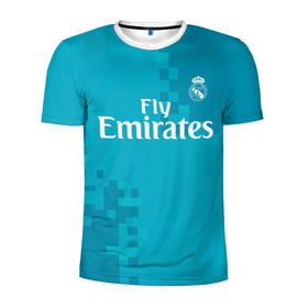 Мужская футболка 3D спортивная с принтом Real Madrid в Новосибирске, 100% полиэстер с улучшенными характеристиками | приталенный силуэт, круглая горловина, широкие плечи, сужается к линии бедра | real madrid | королевский клуб | реал мадрид | форма