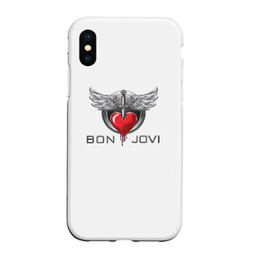 Чехол для iPhone XS Max матовый с принтом Bon Jovi в Новосибирске, Силикон | Область печати: задняя сторона чехла, без боковых панелей | Тематика изображения на принте: its my life | бон жови | джон бон джови | кровь | меч | сердце