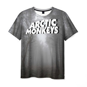 Мужская футболка 3D с принтом Forest Monkeys в Новосибирске, 100% полиэфир | прямой крой, круглый вырез горловины, длина до линии бедер | Тематика изображения на принте: arctic monkeys