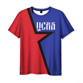 Мужская футболка 3D с принтом ЦСКА в Новосибирске, 100% полиэфир | прямой крой, круглый вырез горловины, длина до линии бедер | cska | армейцы | болельщик | звезда | кони | красно синие | фанат | футбол | футболист | цска