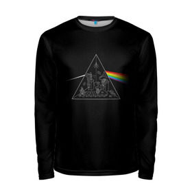 Мужской лонгслив 3D с принтом Pink Floyd Make Rainbow в Новосибирске, 100% полиэстер | длинные рукава, круглый вырез горловины, полуприлегающий силуэт | англия | басы | британия | гитара | группа | логотип | музыка | песни | пинк флойд | призма | радуга | рок | свет