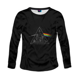 Женский лонгслив 3D с принтом Pink Floyd Make Rainbow в Новосибирске, 100% полиэстер | длинные рукава, круглый вырез горловины, полуприлегающий силуэт | англия | басы | британия | гитара | группа | логотип | музыка | песни | пинк флойд | призма | радуга | рок | свет