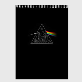 Скетчбук с принтом Pink Floyd Make Rainbow в Новосибирске, 100% бумага
 | 48 листов, плотность листов — 100 г/м2, плотность картонной обложки — 250 г/м2. Листы скреплены сверху удобной пружинной спиралью | англия | басы | британия | гитара | группа | логотип | музыка | песни | пинк флойд | призма | радуга | рок | свет