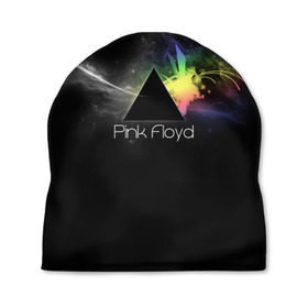 Шапка 3D с принтом Pink Floyd Logo в Новосибирске, 100% полиэстер | универсальный размер, печать по всей поверхности изделия | англия | басы | британия | гитара | группа | дым | космос | логотип | музыка | песни | пинк флойд | призма | радуга | рок | свет