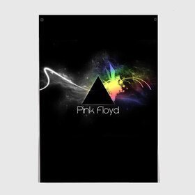 Постер с принтом Pink Floyd Logo в Новосибирске, 100% бумага
 | бумага, плотность 150 мг. Матовая, но за счет высокого коэффициента гладкости имеет небольшой блеск и дает на свету блики, но в отличии от глянцевой бумаги не покрыта лаком | англия | басы | британия | гитара | группа | дым | космос | логотип | музыка | песни | пинк флойд | призма | радуга | рок | свет