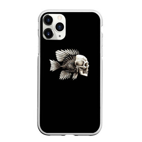 Чехол для iPhone 11 Pro матовый с принтом Рыба Скелет в Новосибирске, Силикон |  | Тематика изображения на принте: анатомия | кости | море | плавники | принт | рисунок | рыбный | рыбы | тату | ужас | хвост | череп | черный | чешуя