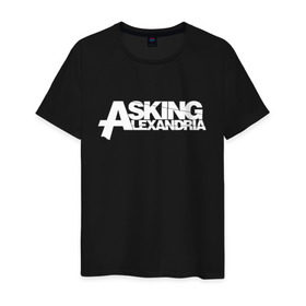 Мужская футболка хлопок с принтом Asking Alexandria в Новосибирске, 100% хлопок | прямой крой, круглый вырез горловины, длина до линии бедер, слегка спущенное плечо. | asking alexandria