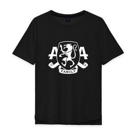 Мужская футболка хлопок Oversize с принтом AA Family в Новосибирске, 100% хлопок | свободный крой, круглый ворот, “спинка” длиннее передней части | Тематика изображения на принте: asking alexandria