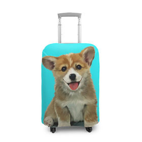 Чехол для чемодана 3D с принтом Корги в Новосибирске, 86% полиэфир, 14% спандекс | двустороннее нанесение принта, прорези для ручек и колес | Тематика изображения на принте: corgy | dog | korgi | puppy | вельш корги | кардиган | коржик | пемброк | собака | щенок