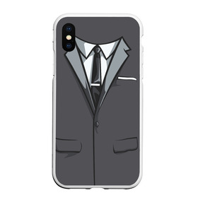 Чехол для iPhone XS Max матовый с принтом Костюм в Новосибирске, Силикон | Область печати: задняя сторона чехла, без боковых панелей | Тематика изображения на принте: галстук | классика | костюм | пиджак | стиль | строгий