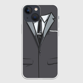 Чехол для iPhone 13 mini с принтом Костюм в Новосибирске,  |  | галстук | классика | костюм | пиджак | стиль | строгий