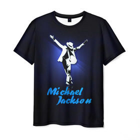 Мужская футболка 3D с принтом Майкл Джексон в Новосибирске, 100% полиэфир | прямой крой, круглый вырез горловины, длина до линии бедер | michael jackson | король