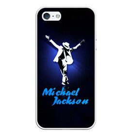 Чехол для iPhone 5/5S матовый с принтом Майкл Джексон в Новосибирске, Силикон | Область печати: задняя сторона чехла, без боковых панелей | michael jackson | король