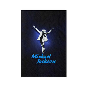 Обложка для паспорта матовая кожа с принтом Майкл Джексон в Новосибирске, натуральная матовая кожа | размер 19,3 х 13,7 см; прозрачные пластиковые крепления | Тематика изображения на принте: michael jackson | король