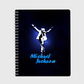 Тетрадь с принтом Майкл Джексон в Новосибирске, 100% бумага | 48 листов, плотность листов — 60 г/м2, плотность картонной обложки — 250 г/м2. Листы скреплены сбоку удобной пружинной спиралью. Уголки страниц и обложки скругленные. Цвет линий — светло-серый
 | michael jackson | король