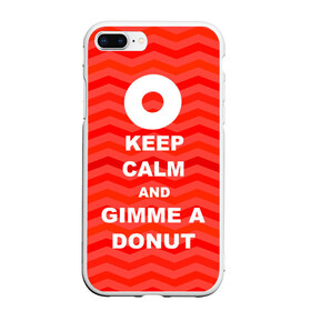 Чехол для iPhone 7Plus/8 Plus матовый с принтом Gimme a donut в Новосибирске, Силикон | Область печати: задняя сторона чехла, без боковых панелей | keep calm | полосы | сериал | твин пикс | текстура | фильмы