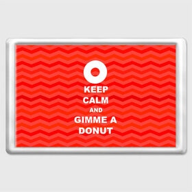 Магнит 45*70 с принтом Gimme a donut в Новосибирске, Пластик | Размер: 78*52 мм; Размер печати: 70*45 | keep calm | полосы | сериал | твин пикс | текстура | фильмы