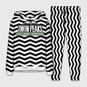 Женский костюм 3D (с толстовкой) с принтом TWIN PEAKS в Новосибирске,  |  | полосы | сериал | твин пикс | текстура | фильмы