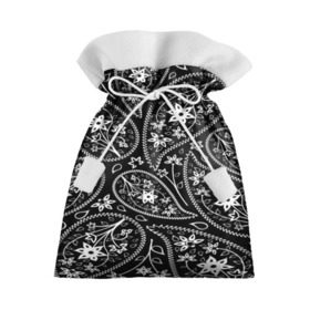 Подарочный 3D мешок с принтом Black cucumber pattern в Новосибирске, 100% полиэстер | Размер: 29*39 см | cucumber | flower | gherkin | ornament | pattern | гжель | орнамент | текстура | турецкий огурец | узоры | цветок | цветочный | этнический узор