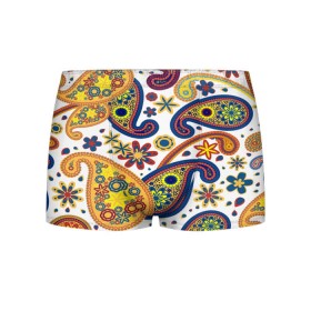 Мужские трусы 3D с принтом Цветные огурцы в Новосибирске, 50% хлопок, 50% полиэстер | классическая посадка, на поясе мягкая тканевая резинка | cucumber | flower | gherkin | ornament | pattern | гжель | орнамент | текстура | турецкий огурец | узоры | цветок | цветочный | этнический узор