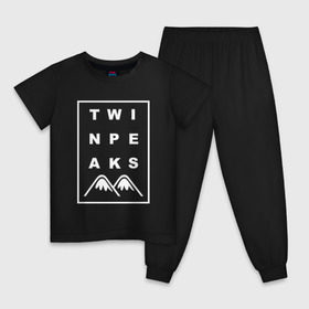 Детская пижама хлопок с принтом Twin Peaks в Новосибирске, 100% хлопок |  брюки и футболка прямого кроя, без карманов, на брюках мягкая резинка на поясе и по низу штанин
 | арт | сериал | твин пикс | фильмы