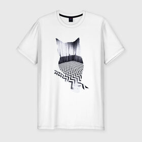 Мужская футболка премиум с принтом OWL в Новосибирске, 92% хлопок, 8% лайкра | приталенный силуэт, круглый вырез ворота, длина до линии бедра, короткий рукав | арт | животные | птицы | сериал | сова | твин пикс | фильмы