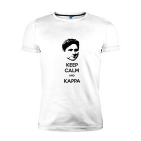 Мужская футболка премиум с принтом Kappa в Новосибирске, 92% хлопок, 8% лайкра | приталенный силуэт, круглый вырез ворота, длина до линии бедра, короткий рукав | Тематика изображения на принте: cs go | kappa | каппа | кс го
