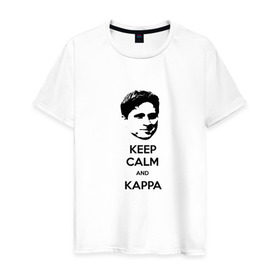 Мужская футболка хлопок с принтом Kappa в Новосибирске, 100% хлопок | прямой крой, круглый вырез горловины, длина до линии бедер, слегка спущенное плечо. | Тематика изображения на принте: cs go | kappa | каппа | кс го
