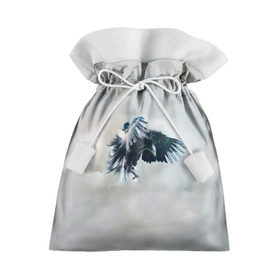 Подарочный 3D мешок с принтом Орлиная атака в Новосибирске, 100% полиэстер | Размер: 29*39 см | клюв | коршун | крылья | небо | облака | опасность | орел | охота | полет. перья | птица | хищник