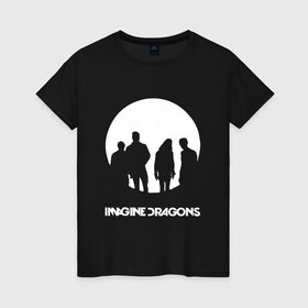 Женская футболка хлопок с принтом Imagine Dragons в Новосибирске, 100% хлопок | прямой крой, круглый вырез горловины, длина до линии бедер, слегка спущенное плечо | imagine dragons