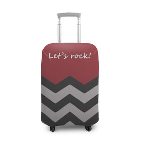 Чехол для чемодана 3D с принтом Let`s rock! в Новосибирске, 86% полиэфир, 14% спандекс | двустороннее нанесение принта, прорези для ручек и колес | lets rock | twin peaks | давайте сделаем это | даян | даяна | диана | дэвид линч | карлик | твин пикс