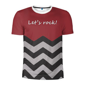 Мужская футболка 3D спортивная с принтом Let`s rock! в Новосибирске, 100% полиэстер с улучшенными характеристиками | приталенный силуэт, круглая горловина, широкие плечи, сужается к линии бедра | lets rock | twin peaks | давайте сделаем это | даян | даяна | диана | дэвид линч | карлик | твин пикс