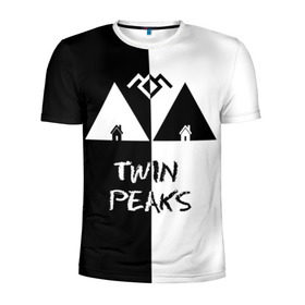 Мужская футболка 3D спортивная с принтом Twin Peaks в Новосибирске, 100% полиэстер с улучшенными характеристиками | приталенный силуэт, круглая горловина, широкие плечи, сужается к линии бедра | арт | сериал | твин пикс | фильмы | черно белые