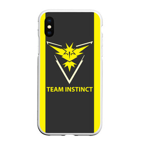 Чехол для iPhone XS Max матовый с принтом Team instinct в Новосибирске, Силикон | Область печати: задняя сторона чехла, без боковых панелей | Тематика изображения на принте: game | игра | игрок | инстинкт | пикачу | покемон