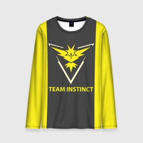 Мужской лонгслив 3D с принтом Team instinct в Новосибирске, 100% полиэстер | длинные рукава, круглый вырез горловины, полуприлегающий силуэт | Тематика изображения на принте: game | игра | игрок | инстинкт | пикачу | покемон