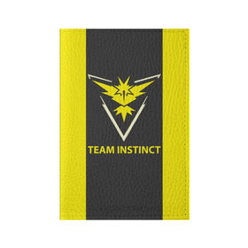 Обложка для паспорта матовая кожа с принтом Team instinct в Новосибирске, натуральная матовая кожа | размер 19,3 х 13,7 см; прозрачные пластиковые крепления | game | игра | игрок | инстинкт | пикачу | покемон