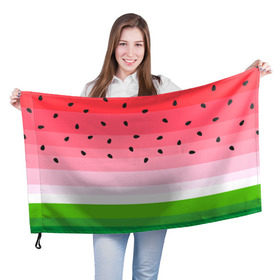 Флаг 3D с принтом Арбузик в Новосибирске, 100% полиэстер | плотность ткани — 95 г/м2, размер — 67 х 109 см. Принт наносится с одной стороны | pattern | trend | арбуз | зеленый | косточки | красный | мода | патерн | паттерн | розовый | текстура | тренд | фрукт | ягода