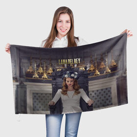 Флаг 3D с принтом Lana Del Rey в Новосибирске, 100% полиэстер | плотность ткани — 95 г/м2, размер — 67 х 109 см. Принт наносится с одной стороны | lana del rey | лана дель рей