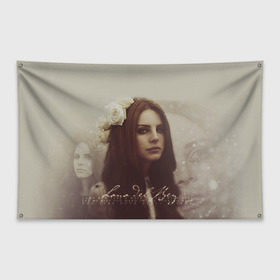 Флаг-баннер с принтом Lana Del Rey в Новосибирске, 100% полиэстер | размер 67 х 109 см, плотность ткани — 95 г/м2; по краям флага есть четыре люверса для крепления | lana del rey | лана дель рей