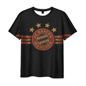 Мужская футболка 3D с принтом Бавария Мюнхен в Новосибирске, 100% полиэфир | прямой крой, круглый вырез горловины, длина до линии бедер | fc bayern munchen | football | бавария | бавария мюнхен | германия | клуб | спорт | футбол | эмблема