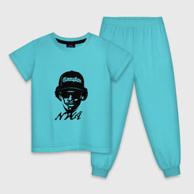 Детская пижама хлопок с принтом NWA в Новосибирске, 100% хлопок |  брюки и футболка прямого кроя, без карманов, на брюках мягкая резинка на поясе и по низу штанин
 | compton | dr dre | eazy e | ice cube | nwa | rap hip hop | комптон | лос анджелес | рэп | хип хоп