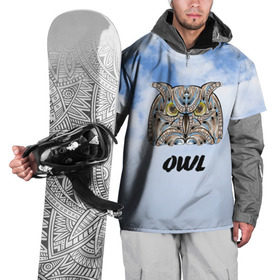 Накидка на куртку 3D с принтом Owl в Новосибирске, 100% полиэстер |  | Тематика изображения на принте: owl | животные | полуночник | природа | сова | сыч | филин | этника