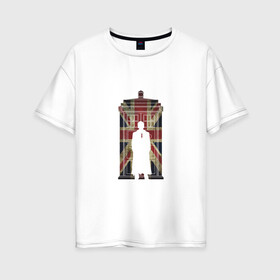 Женская футболка хлопок Oversize с принтом Тардис в Новосибирске, 100% хлопок | свободный крой, круглый ворот, спущенный рукав, длина до линии бедер
 | doctor who | england | police | space | tardis | time machine | англия | британия | время | доктор кто | космос | машина времени | пространство | сериал | тардис | фантастика