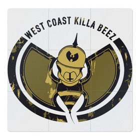 Магнитный плакат 3Х3 с принтом West Coast Killa Beez в Новосибирске, Полимерный материал с магнитным слоем | 9 деталей размером 9*9 см | clan | east | ghostface | gza | hip hop | killer | method man | rap | rza | shaolin | west | wu tang | ву тэнг | нью йорк | пчела | рэп | хип хоп | шаолинь