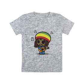 Детская футболка хлопок с принтом Reggae в Новосибирске, 100% хлопок | круглый вырез горловины, полуприлегающий силуэт, длина до линии бедер | bob marley | боб марли