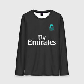 Мужской лонгслив 3D с принтом Cristiano Ronaldo away 2018 в Новосибирске, 100% полиэстер | длинные рукава, круглый вырез горловины, полуприлегающий силуэт | Тематика изображения на принте: champions | cristiano | league | madrid | real | ronaldo | spain | испания | криштиану | лига | мадрид | реал | роналду | чемпионов