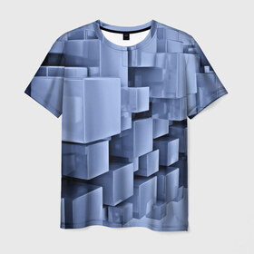 Мужская футболка 3D с принтом Текстура в Новосибирске, 100% полиэфир | прямой крой, круглый вырез горловины, длина до линии бедер | abstract | abstraction | block | tessera | абстракция | кубики | текстура